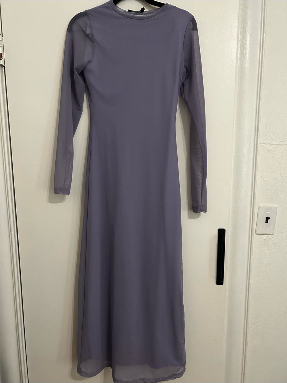 Nasty Gal Lavender Mesh Body Con Midi Dress